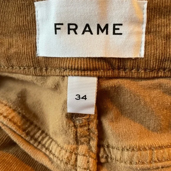 NEW FRAME Latte Tan Corduroy Le High-Rise Flare Leg Jeans Size 34 - Picture 10 of 13
